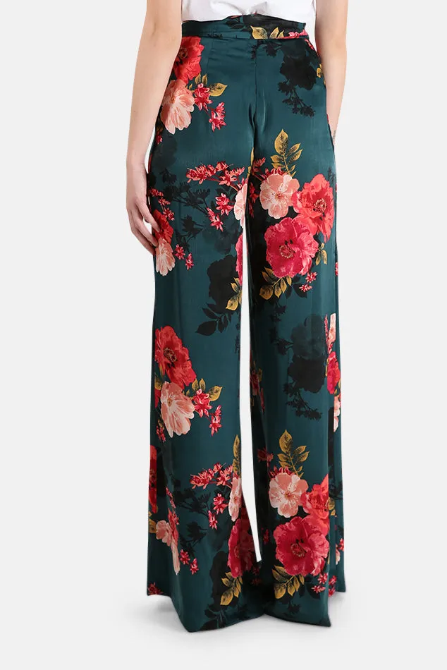 Aliya Pants Teal Flora