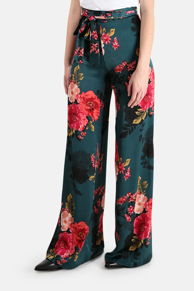 Aliya Pants Teal Flora