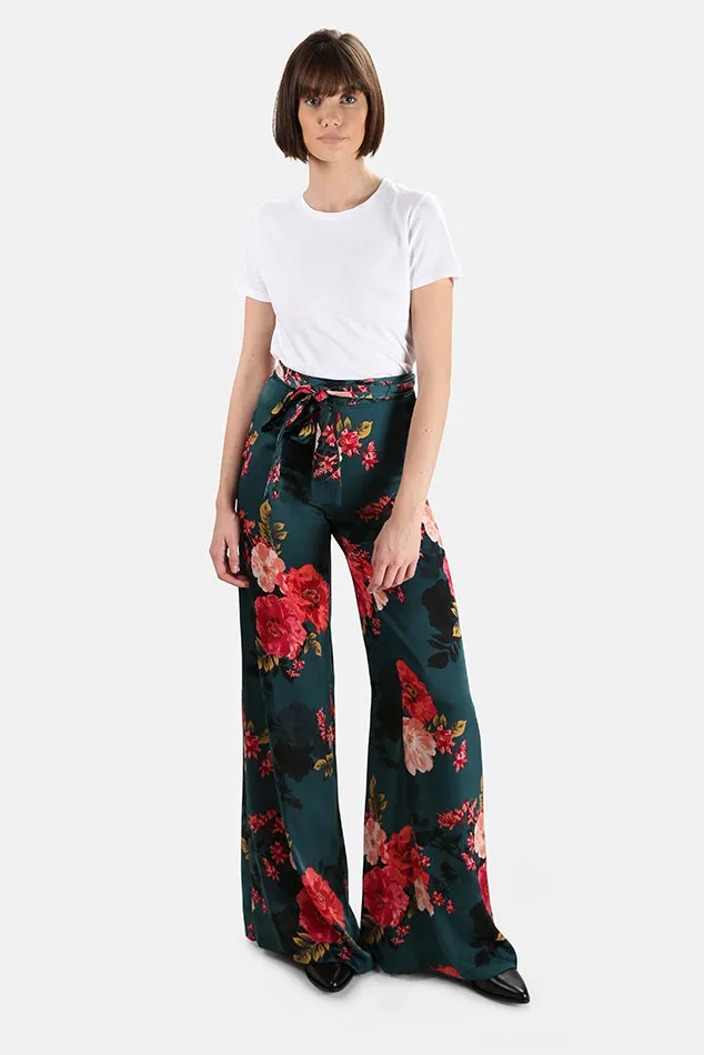 Aliya Pants Teal Flora