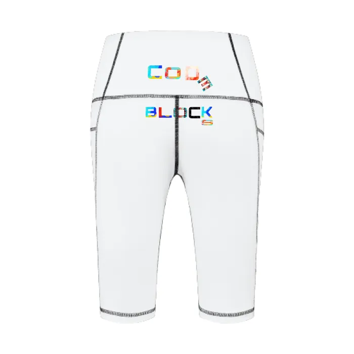 All-Over Print Women's Top Stitch Sports Biker Shorts With Phone Pocket