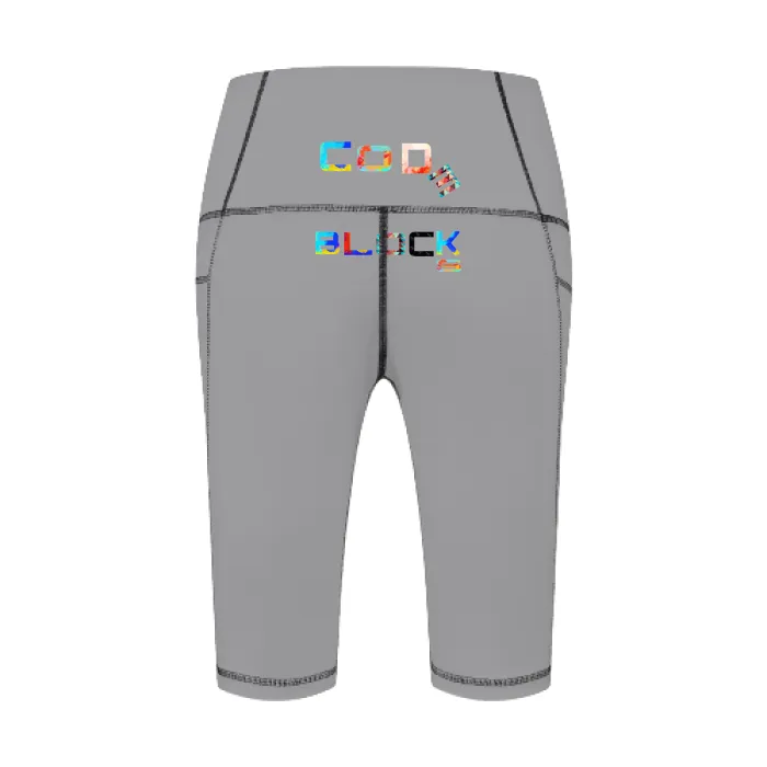 All-Over Print Women's Top Stitch Sports Biker Shorts With Phone Pocket