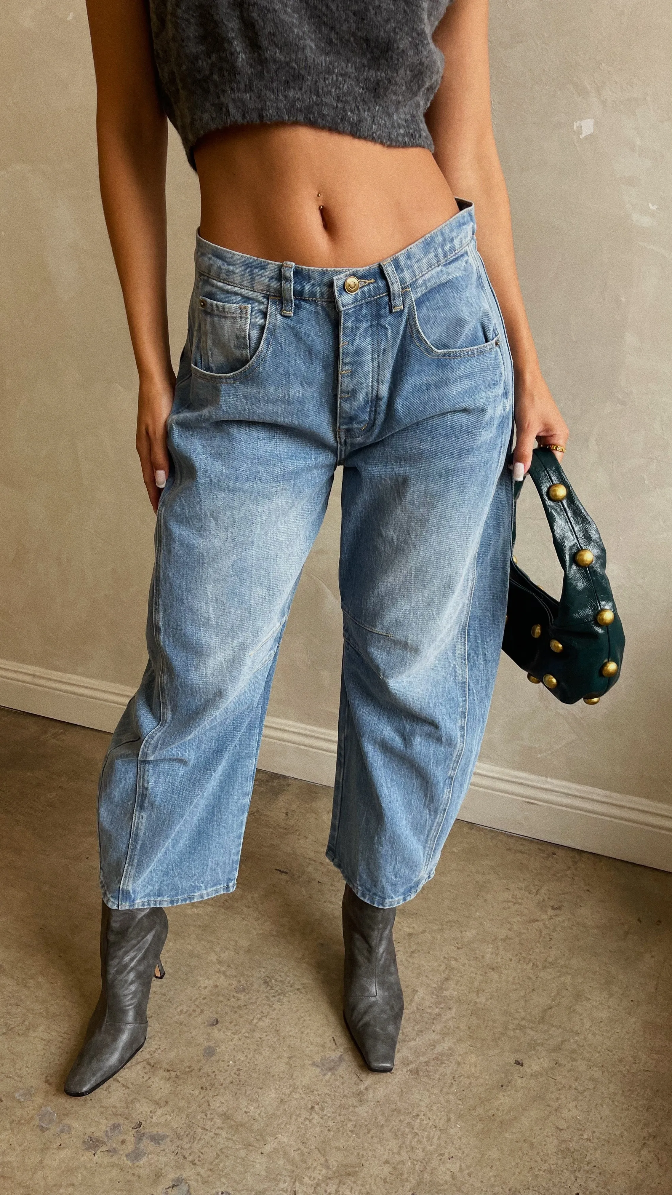 Alondra Denim Bubble Pant - Denim