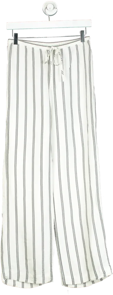 & Other Stories White Striped Drawstring Trousers UK XS