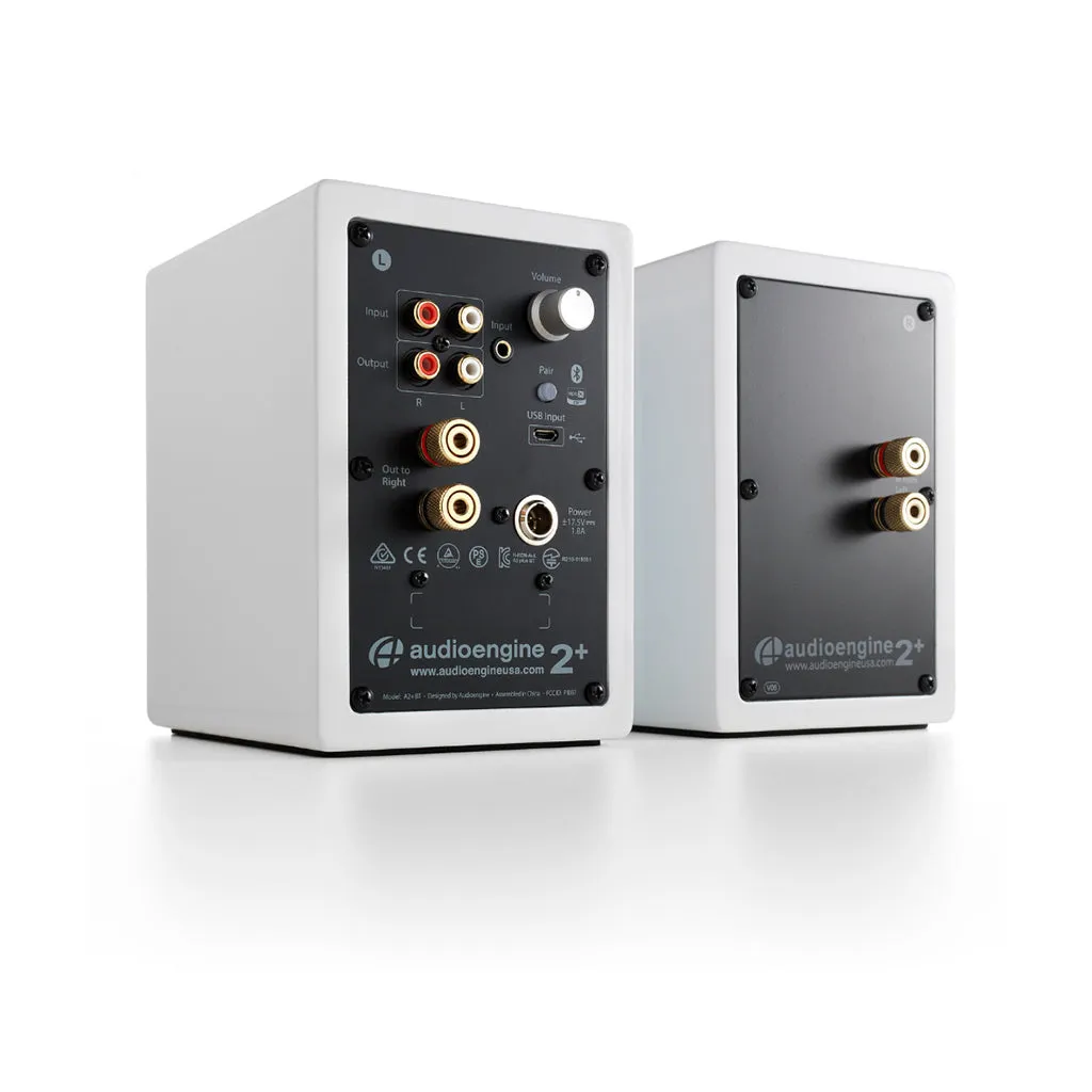 Audioengine A2  Wireless Powered Desktop Speakers, Hi-Gloss White (Pair)