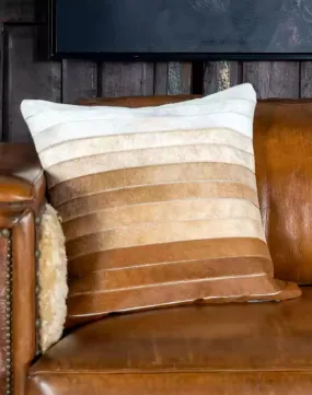 Beige Ombre Cowhide Throw Pillow