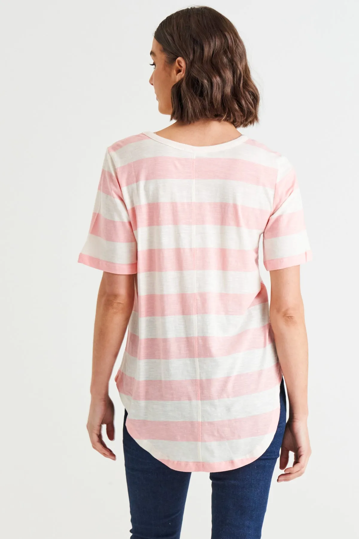 Betty Basics Ariana Tee Baby Pink Stripe