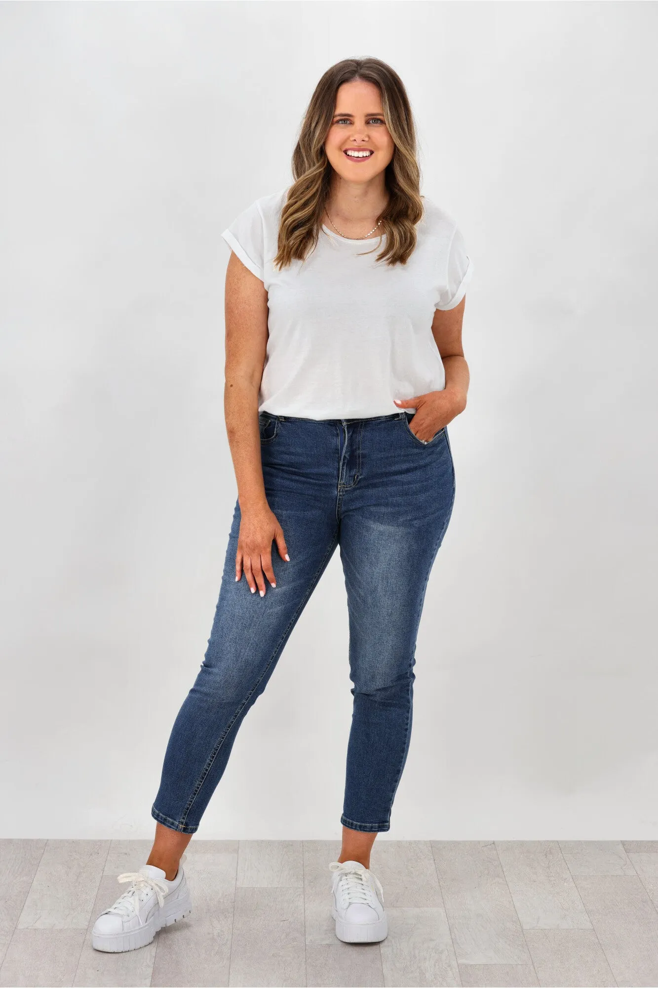 Betty Basics Harlem Slim Fit Crop Jean Indigo
