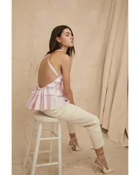 Bex Ruffle Apron Top in Soft Pink