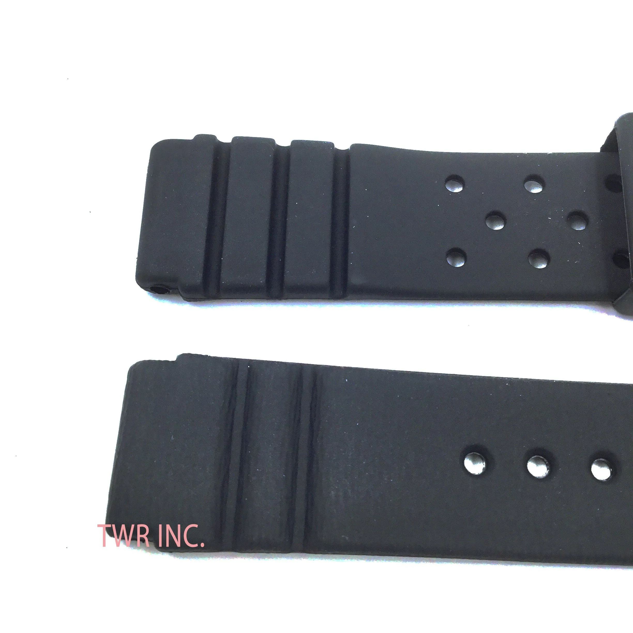 Black P142 Rubber 20mm-22mm Watch Strap Band