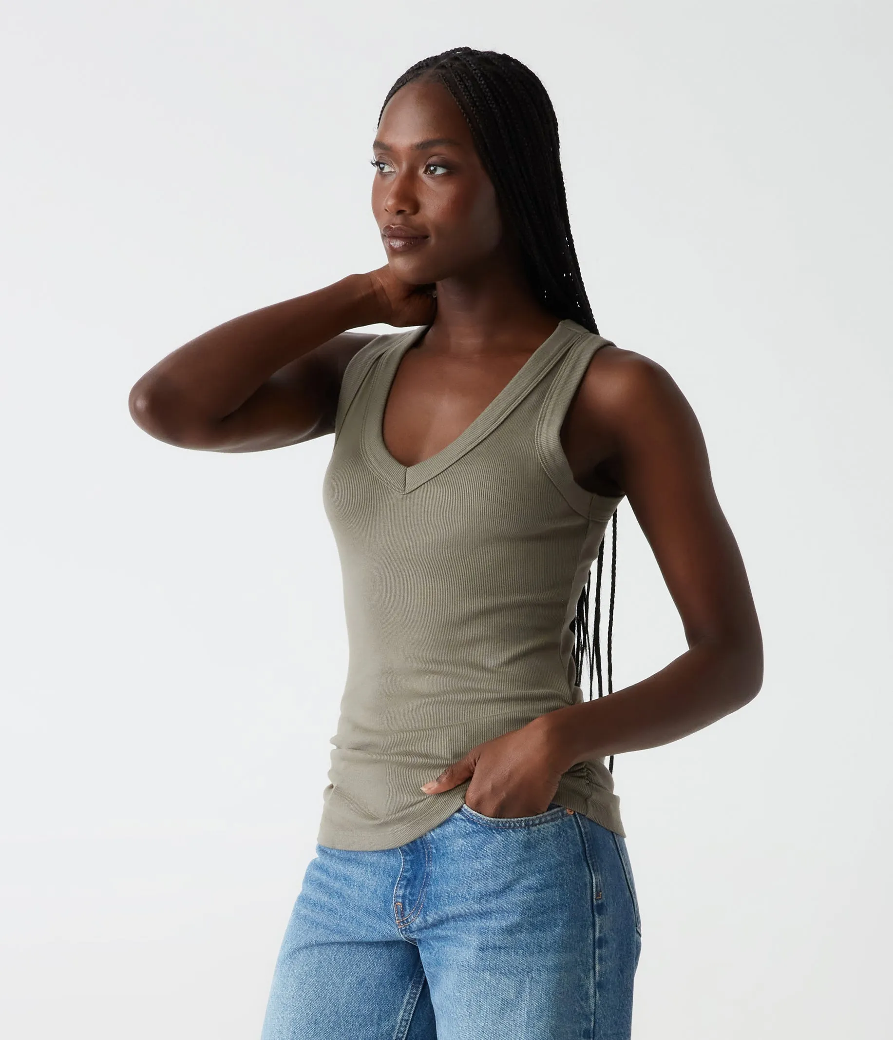 Blanche Ribbed Tank