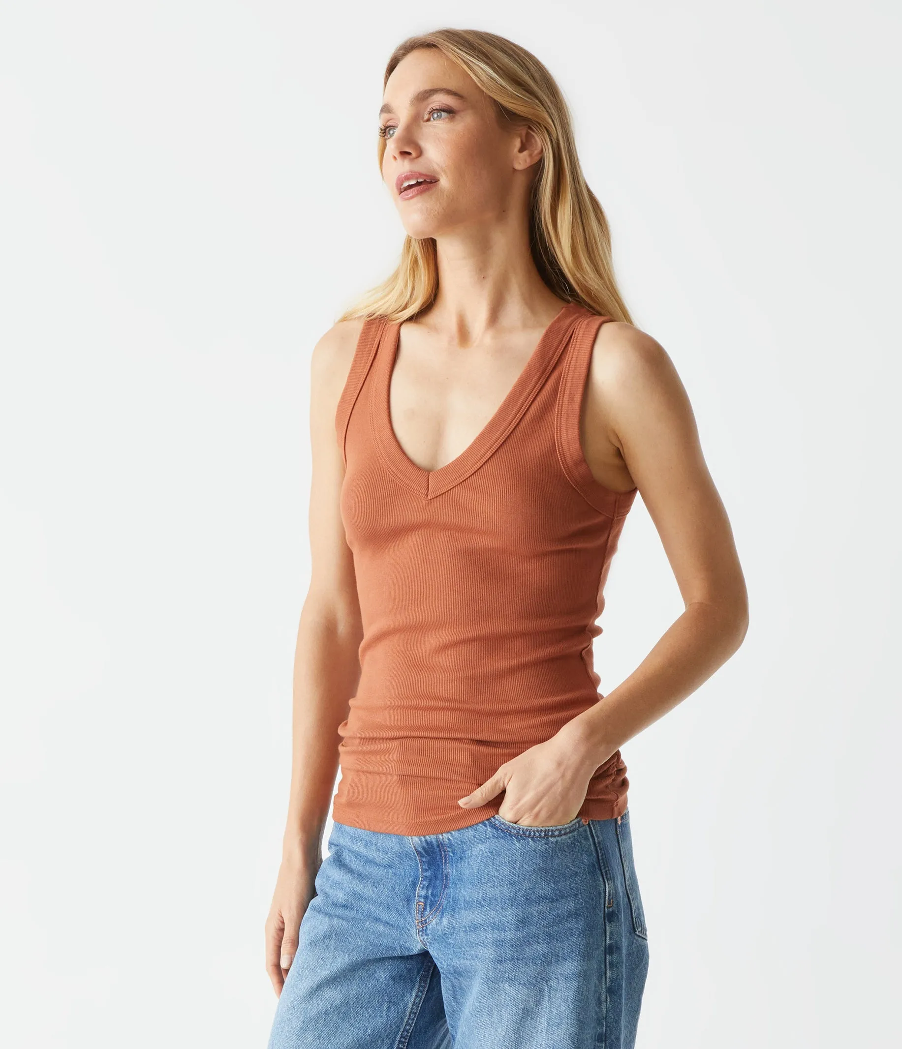 Blanche Ribbed Tank