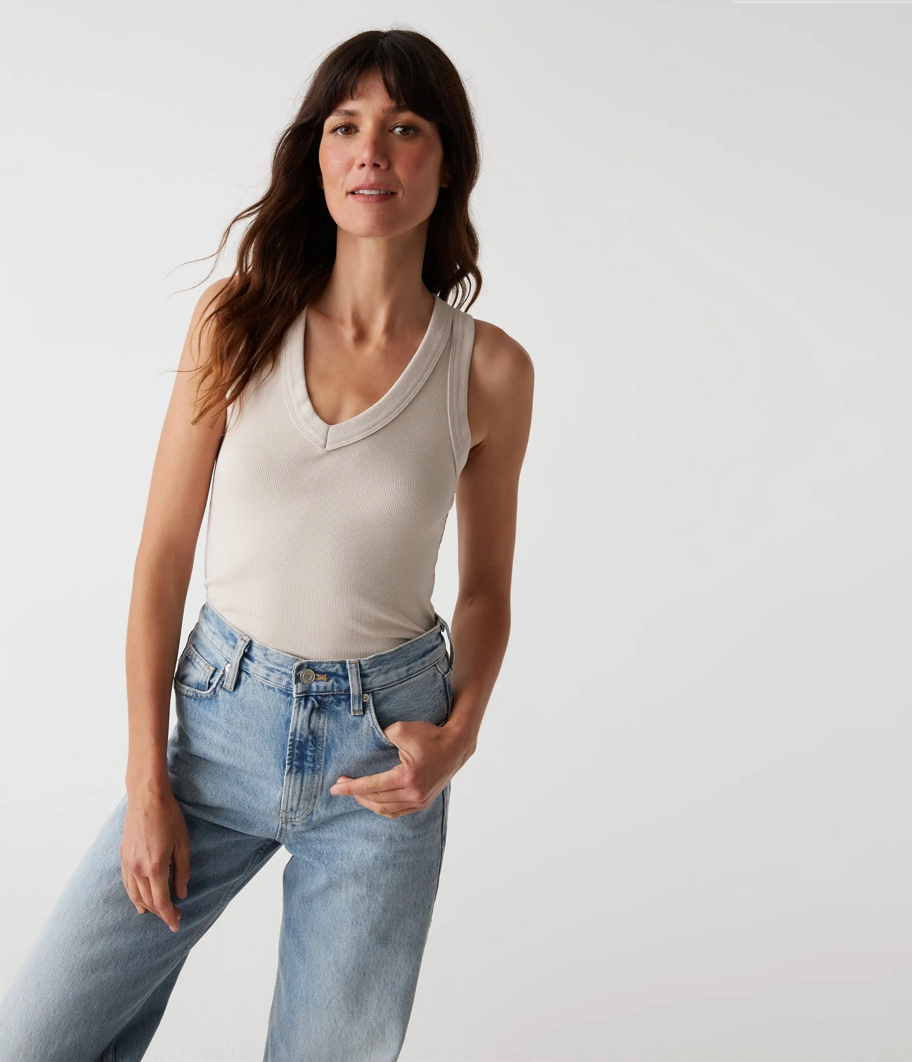 Blanche Ribbed Tank