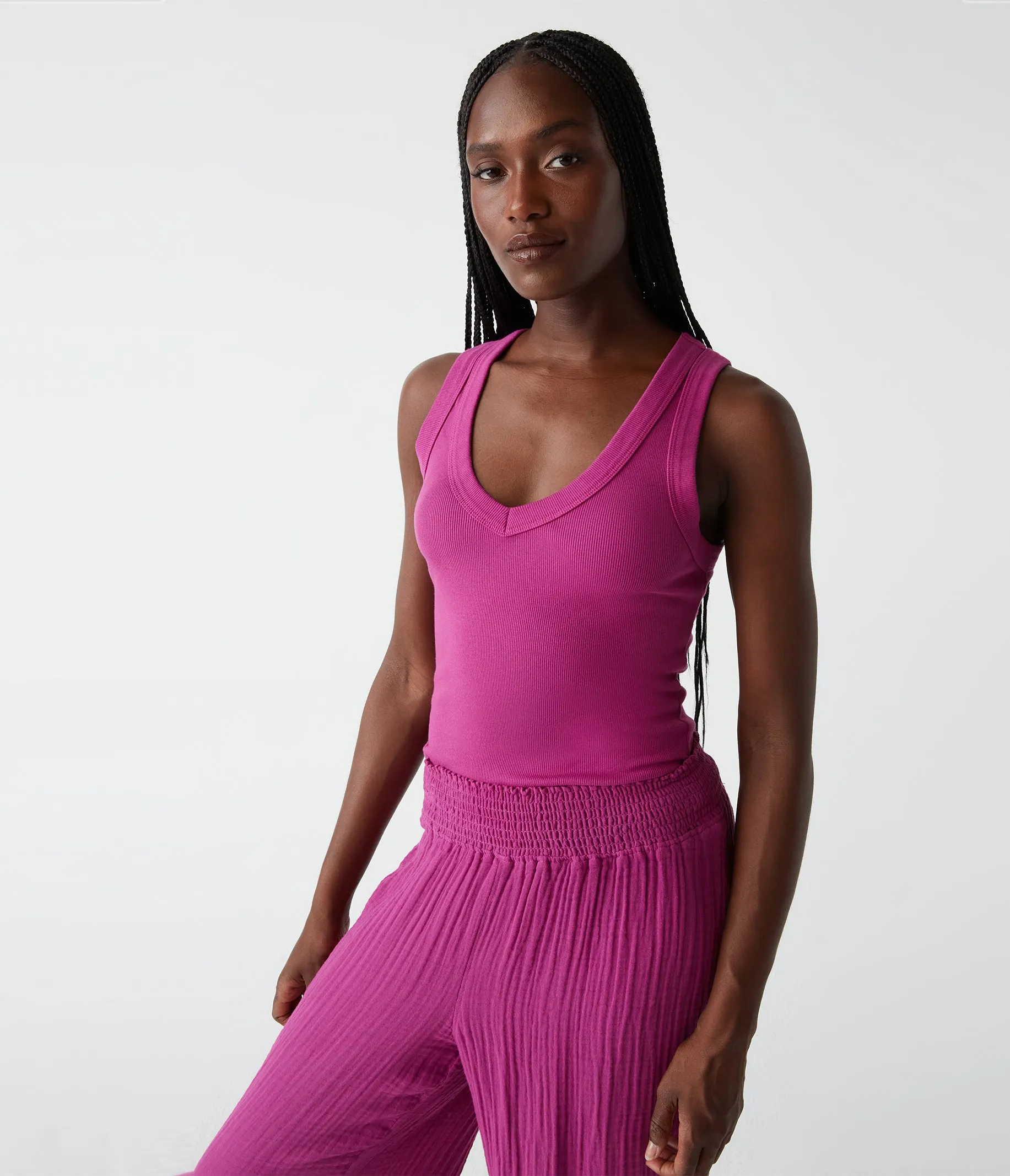 Blanche Ribbed Tank