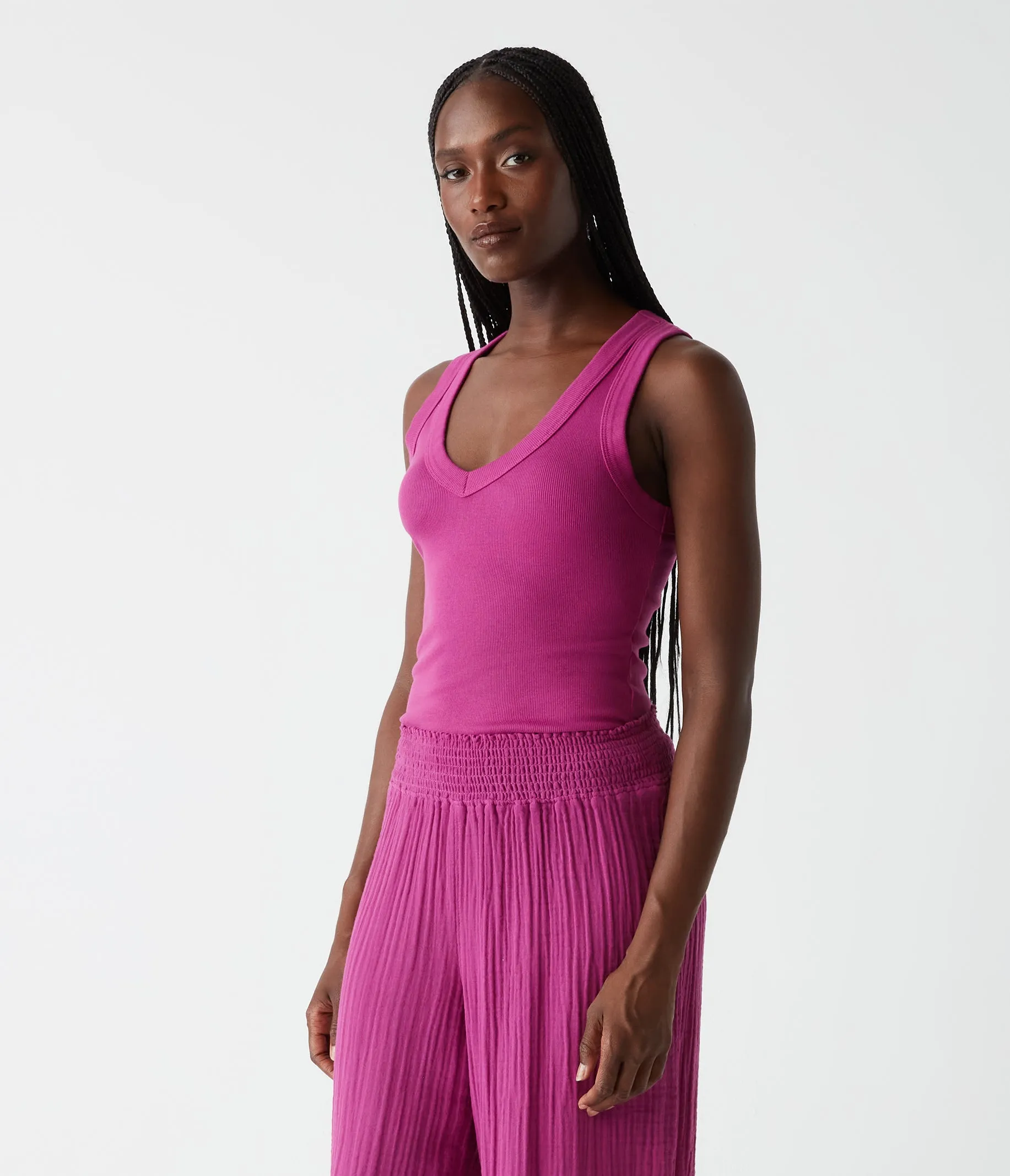 Blanche Ribbed Tank