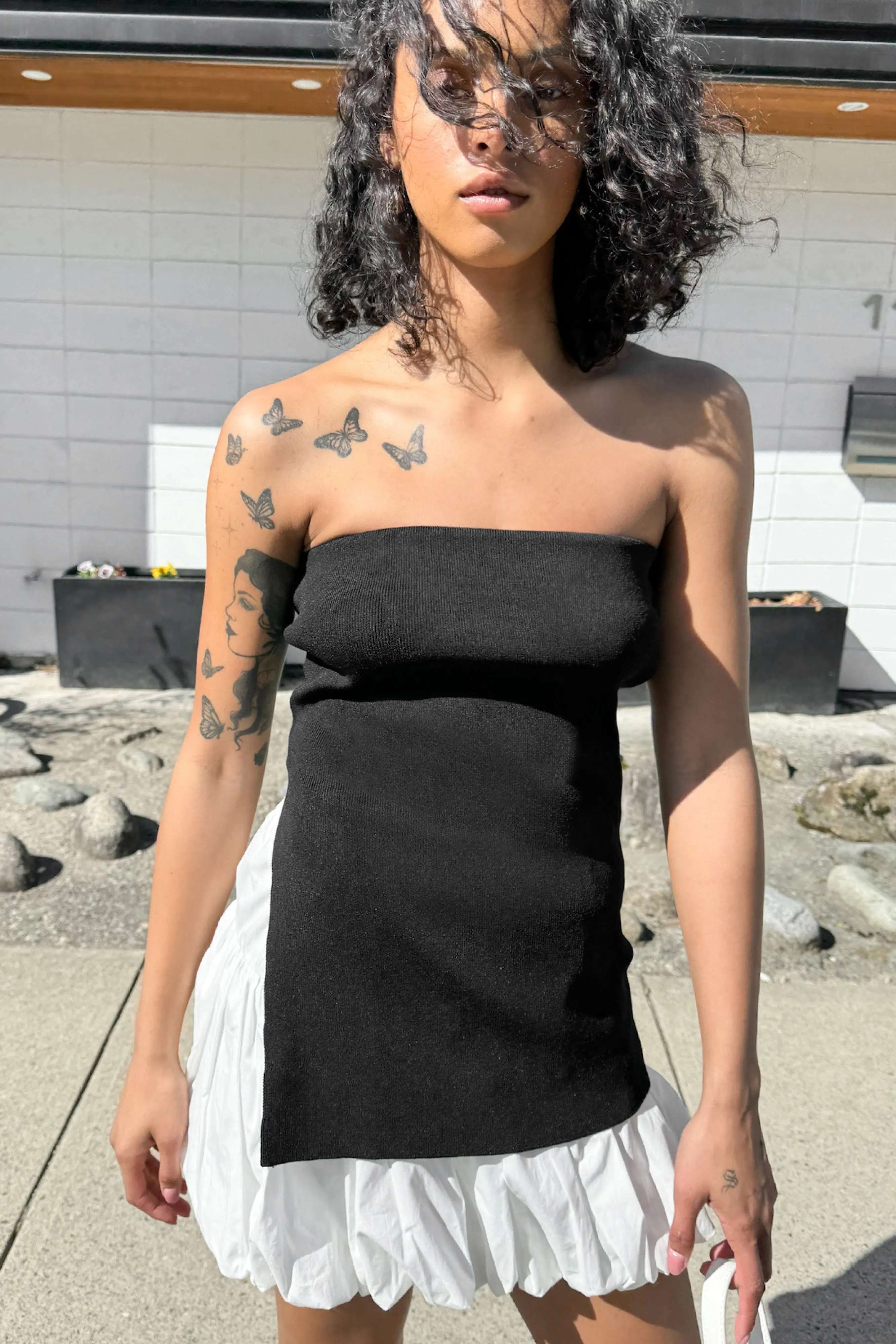 BUBBLE HEM MINI SKIRT