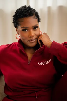 BURGUNDY QUEEN Pullover JOGGER Set