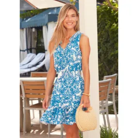 Cabana Life Coverluxe Smocked Waist Dress 169-PV23 - Palm Valley Aqua