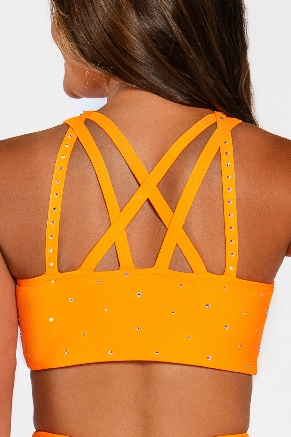 Captivate Sports Bra in Orange Crush