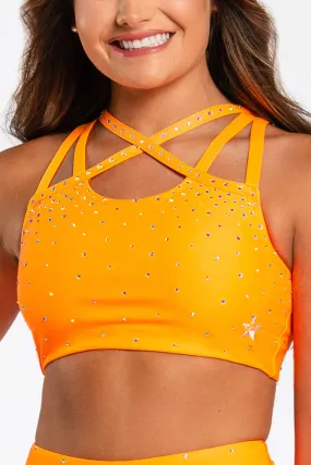 Captivate Sports Bra in Orange Crush