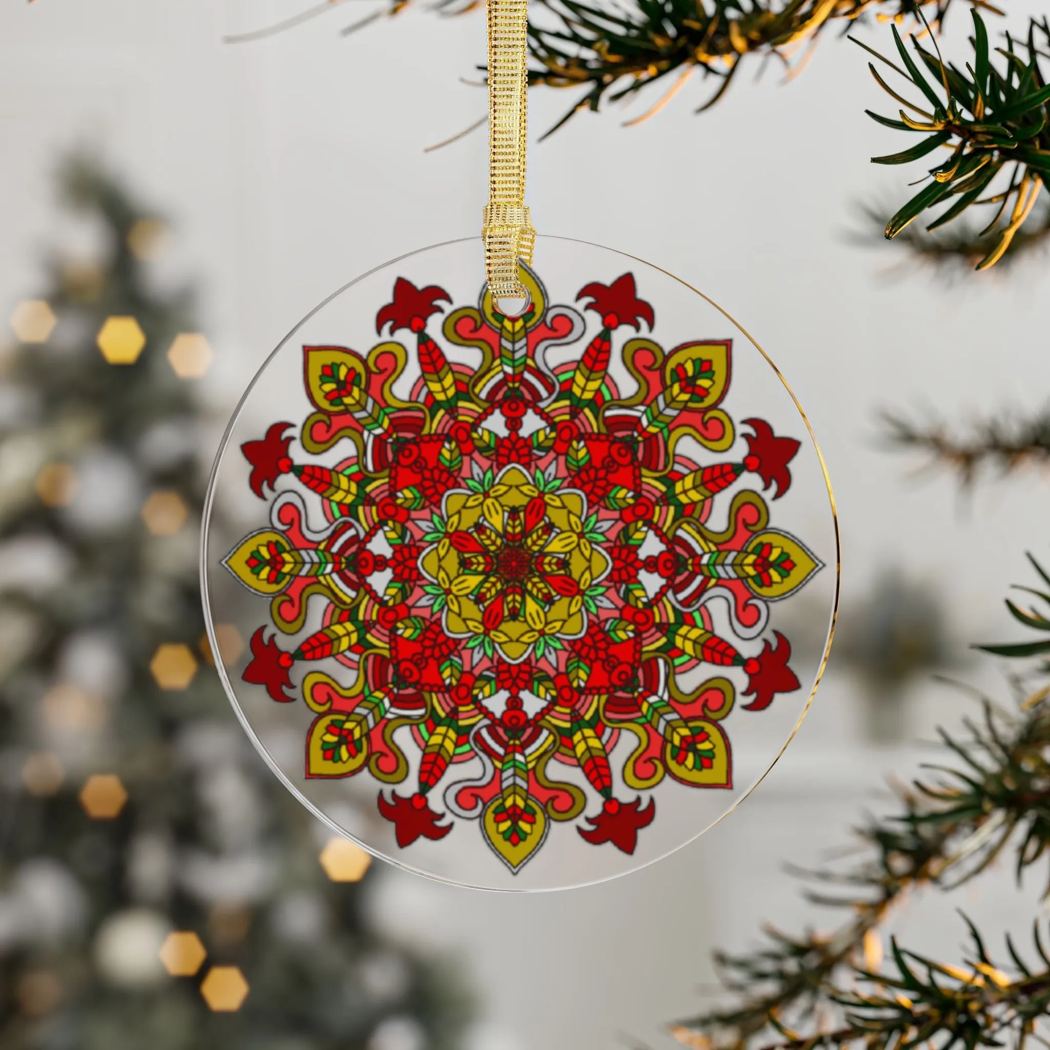 Christmas Mandala Acrylic Ornaments