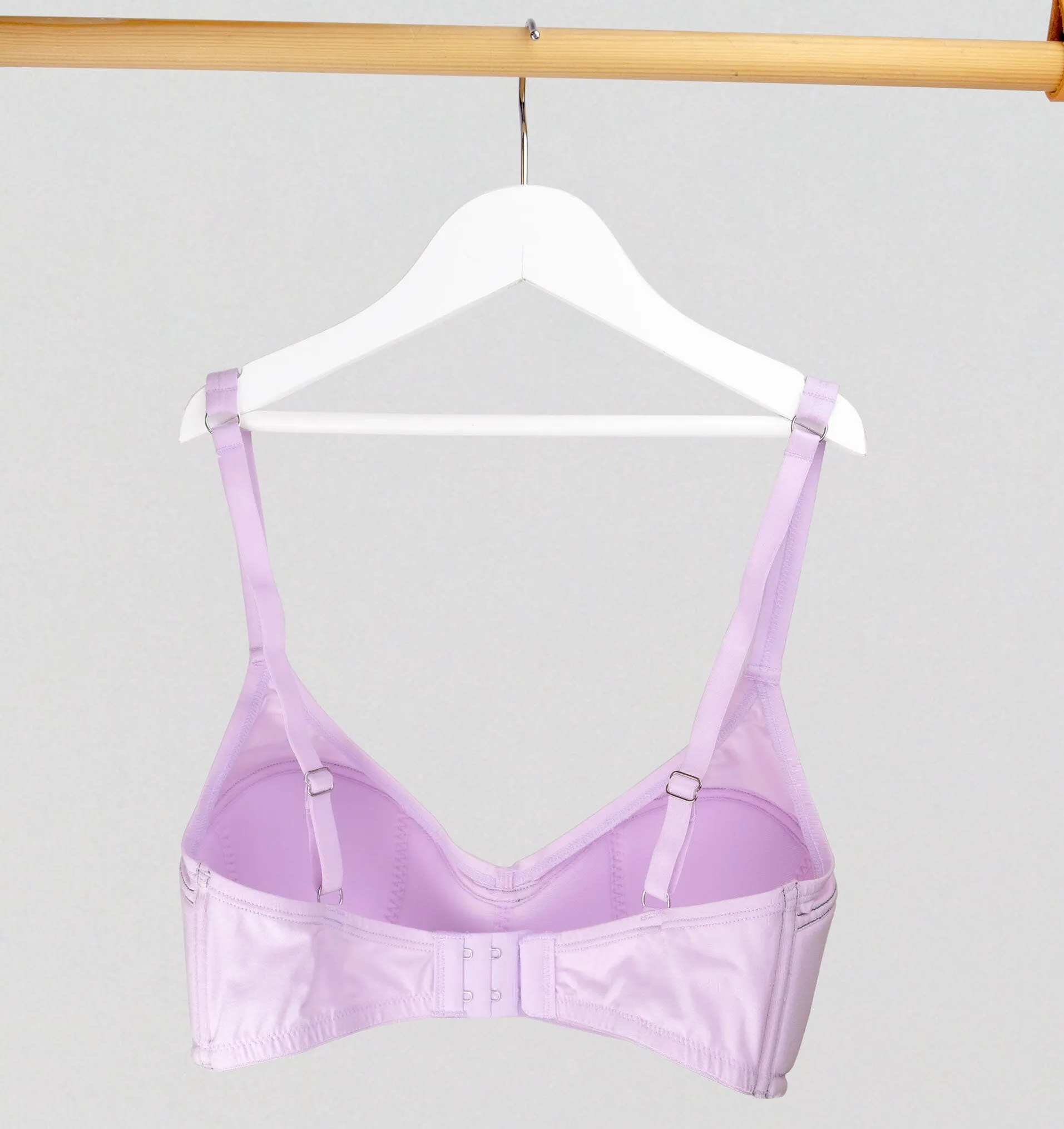 Cotton contour wire-free lined  bralette [Lilac]