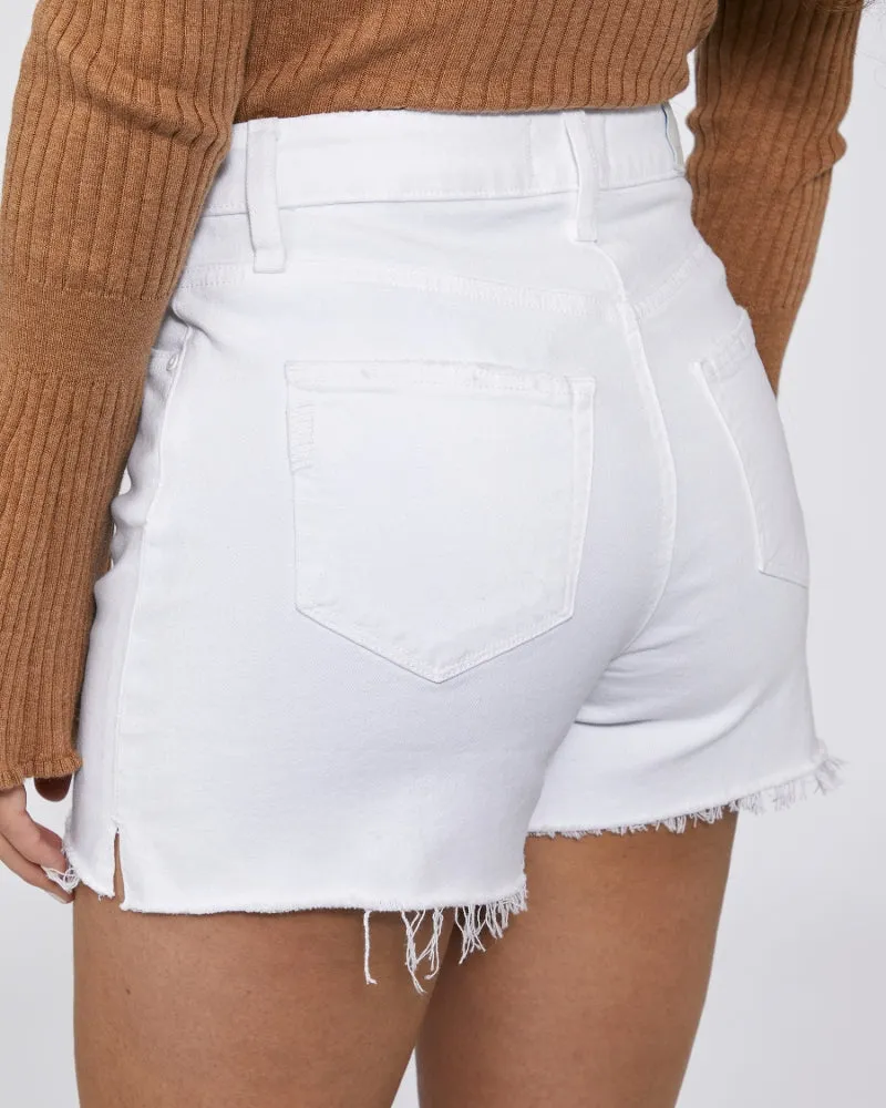 Dani Raw-Hem High-Waisted Shorts