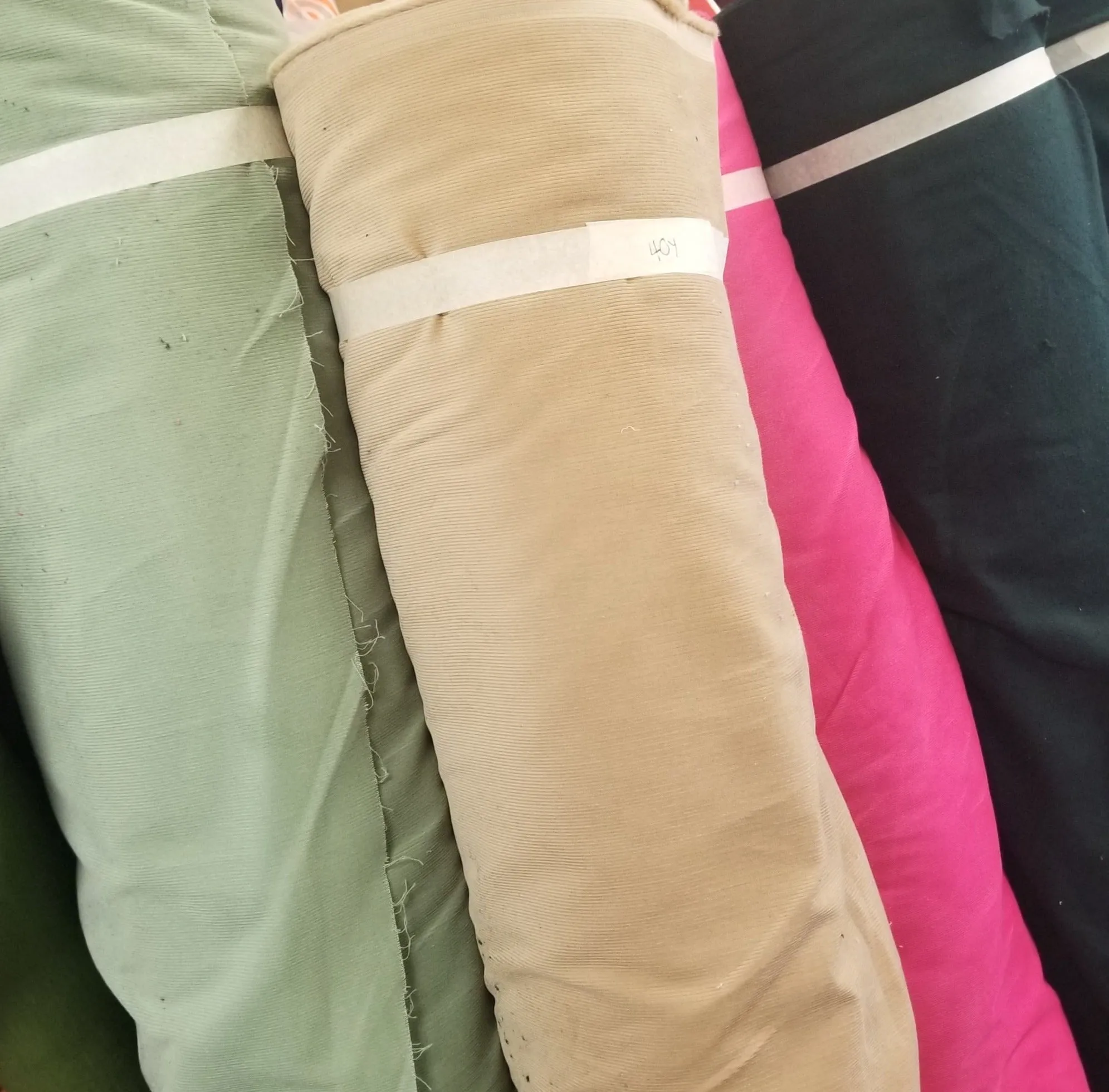 End of BOlt: 3/8th yard of  Fashion Corduroy Pink 16 Wale Cotton Woven-Remnant