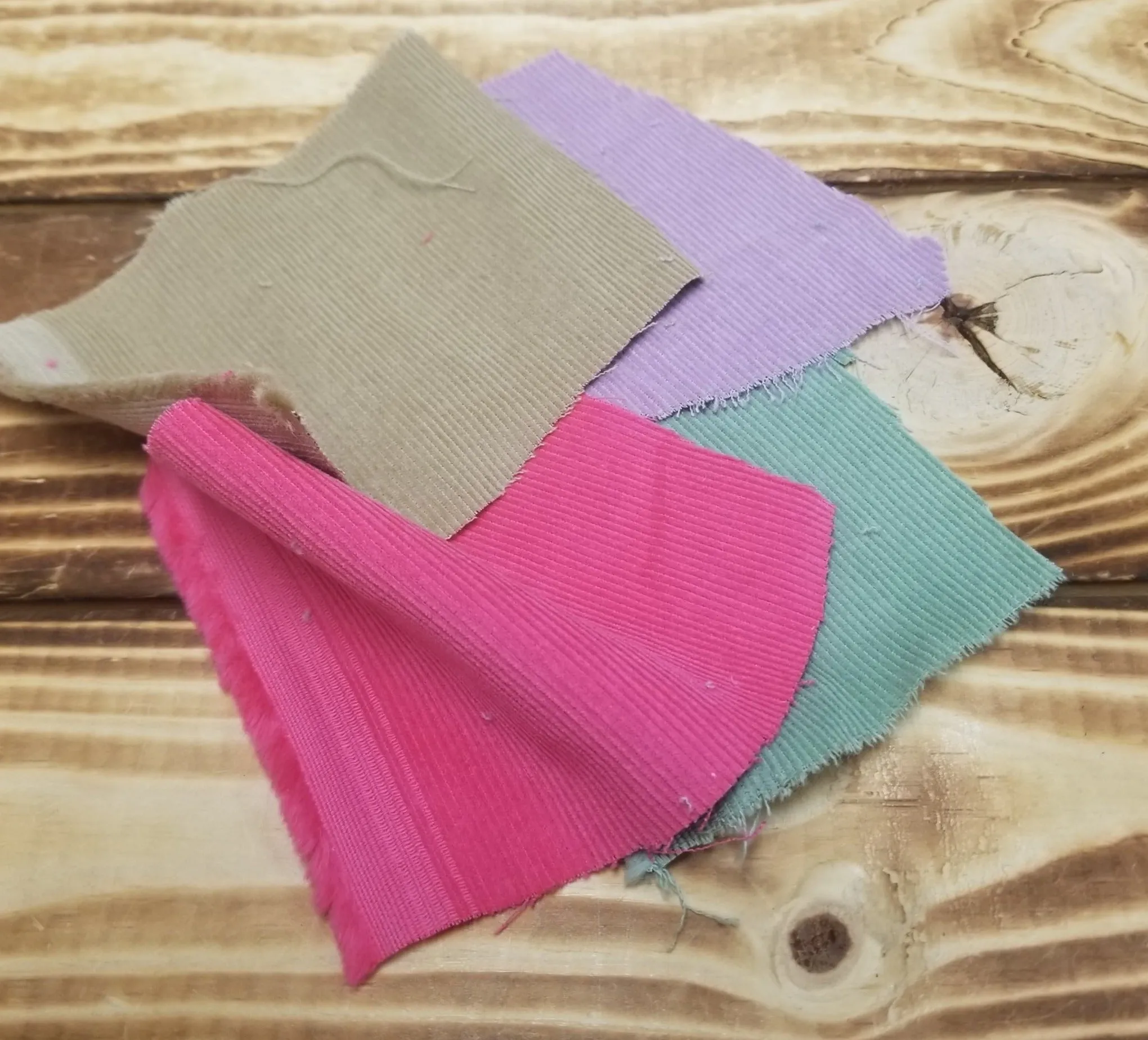 End of BOlt: 3/8th yard of  Fashion Corduroy Pink 16 Wale Cotton Woven-Remnant