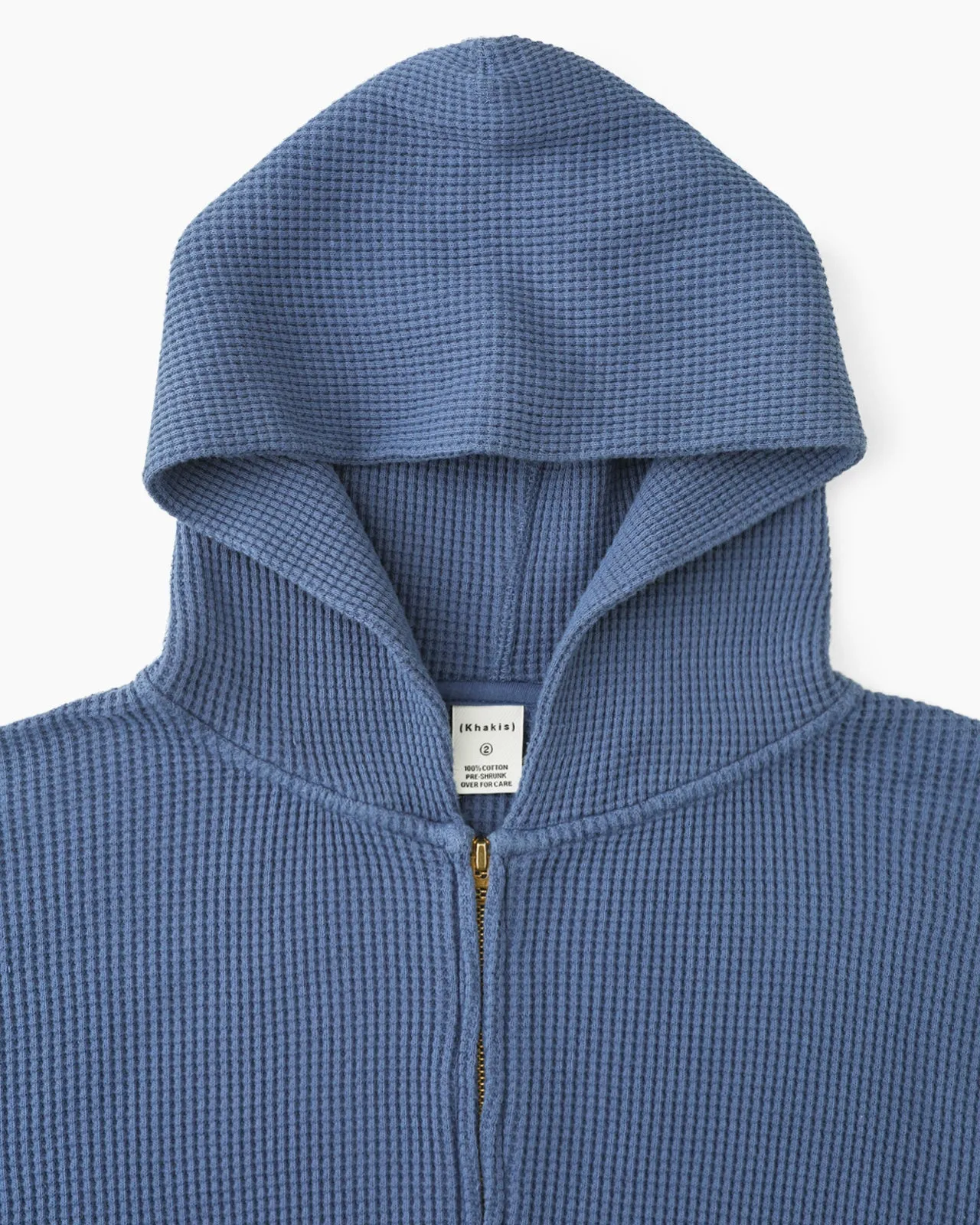 Faded Waffle Full Zip Hoodie Light Navy