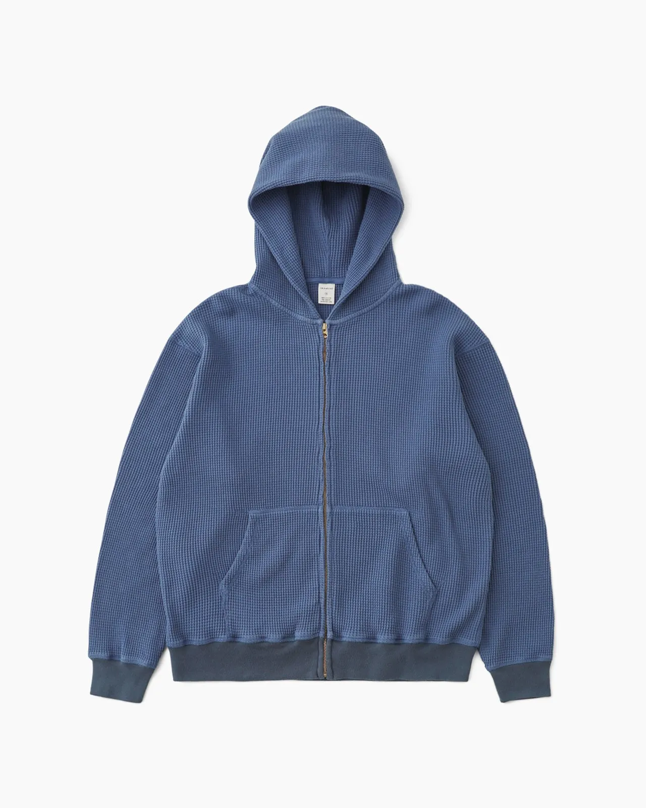 Faded Waffle Full Zip Hoodie Light Navy