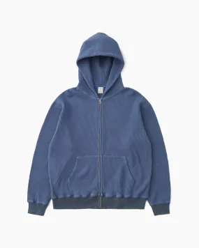 Faded Waffle Full Zip Hoodie Light Navy