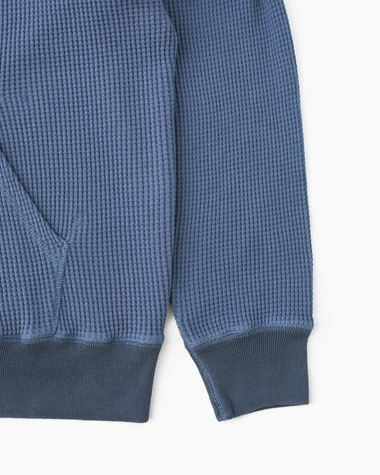 Faded Waffle Full Zip Hoodie Light Navy