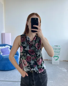 FLORAL FELT MESH SINGLET  TBF00524