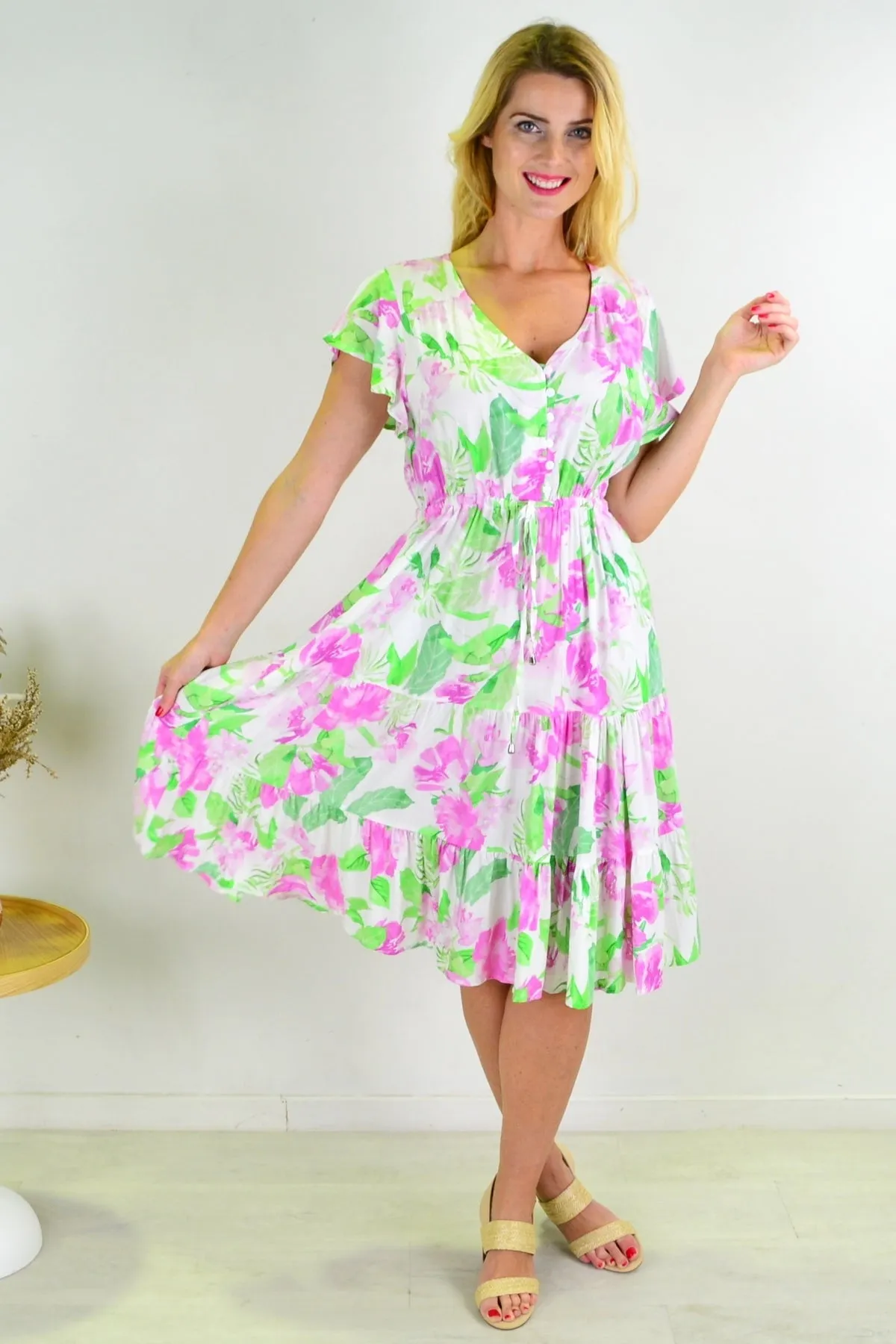 Floral Tiered Tunic Dress