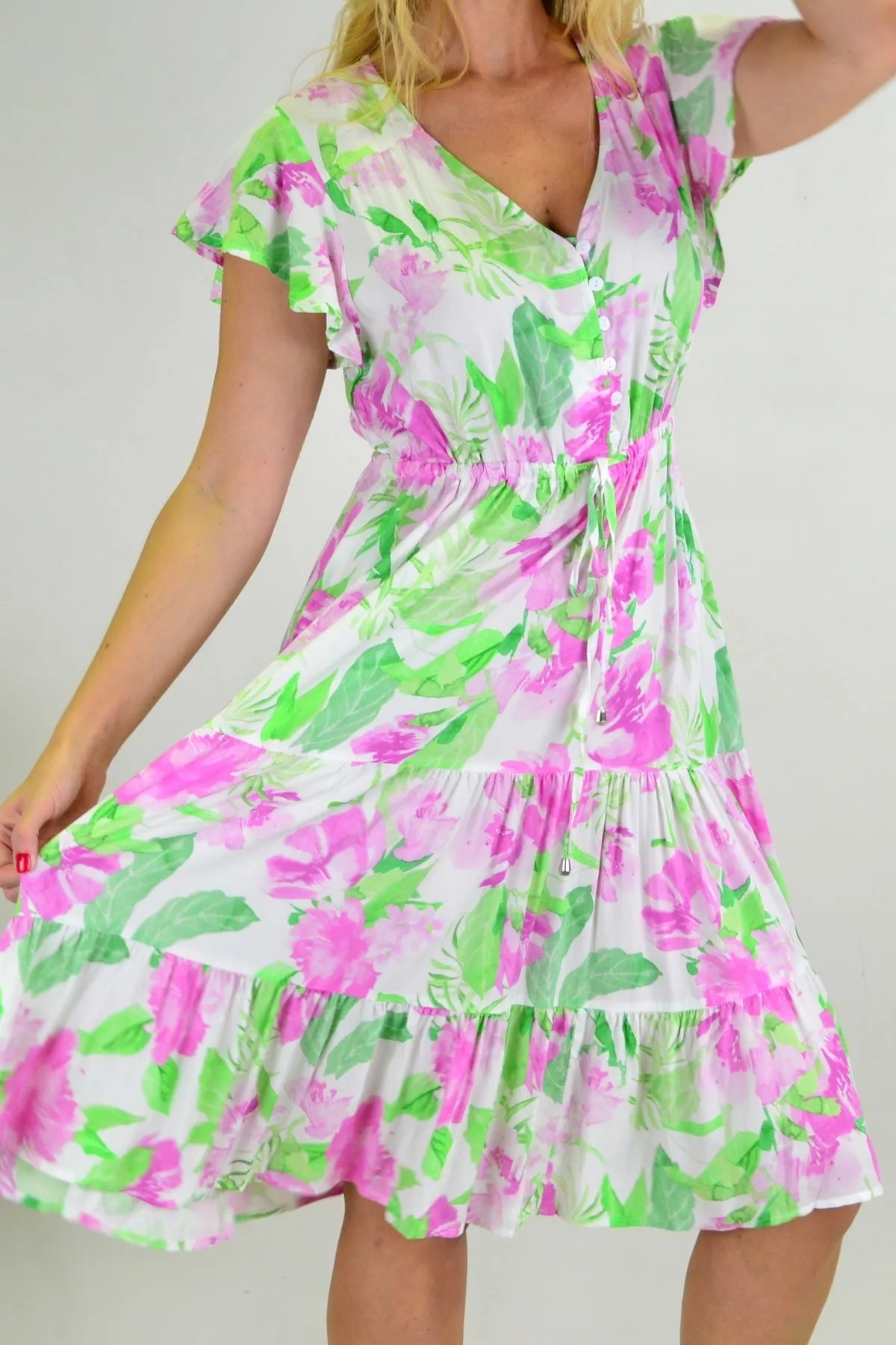 Floral Tiered Tunic Dress