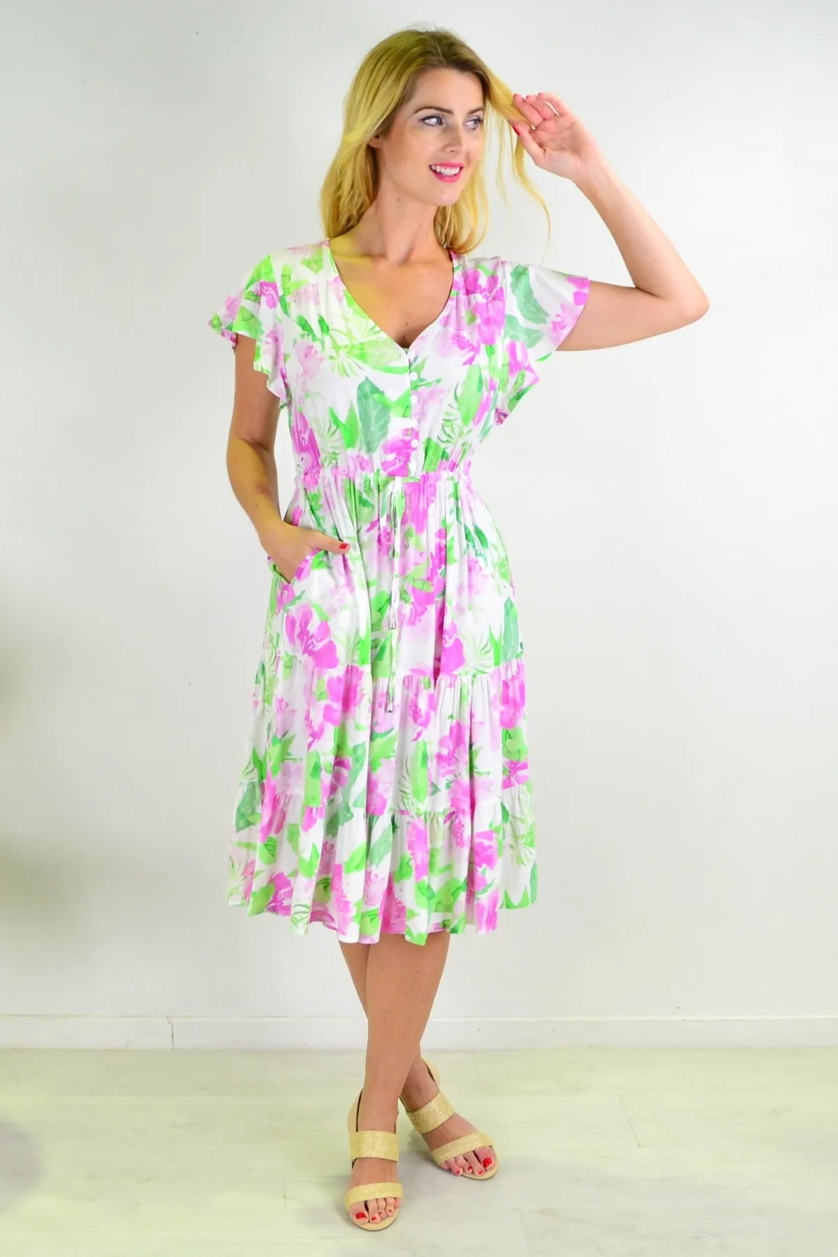 Floral Tiered Tunic Dress