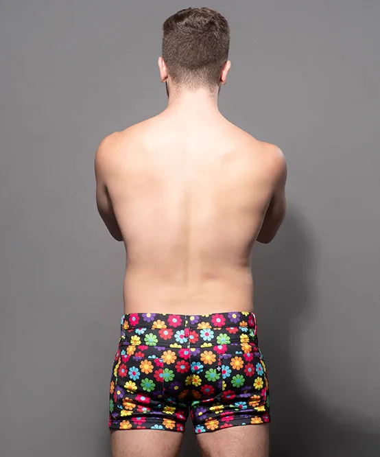 Flower Power Skinny Stretch Jean Shorts (3” Inseam)