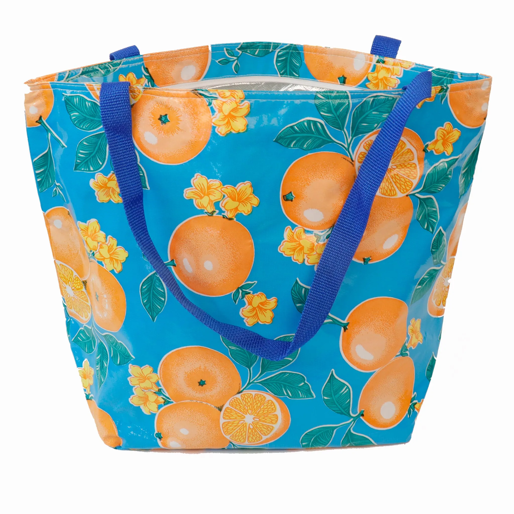 Freckled Sage Thermal Tote Bag Oranges Light Blue