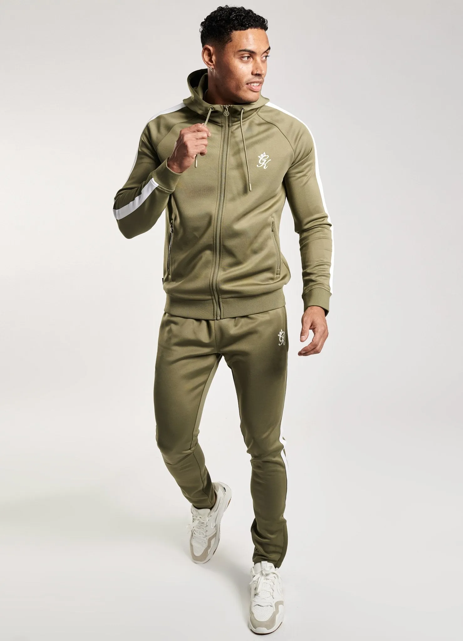 Gym King Basis Poly Tracksuit Top - Light Khaki