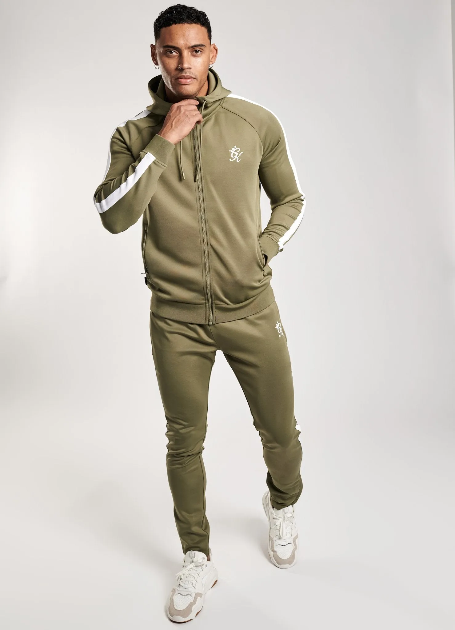 Gym King Basis Poly Tracksuit Top - Light Khaki