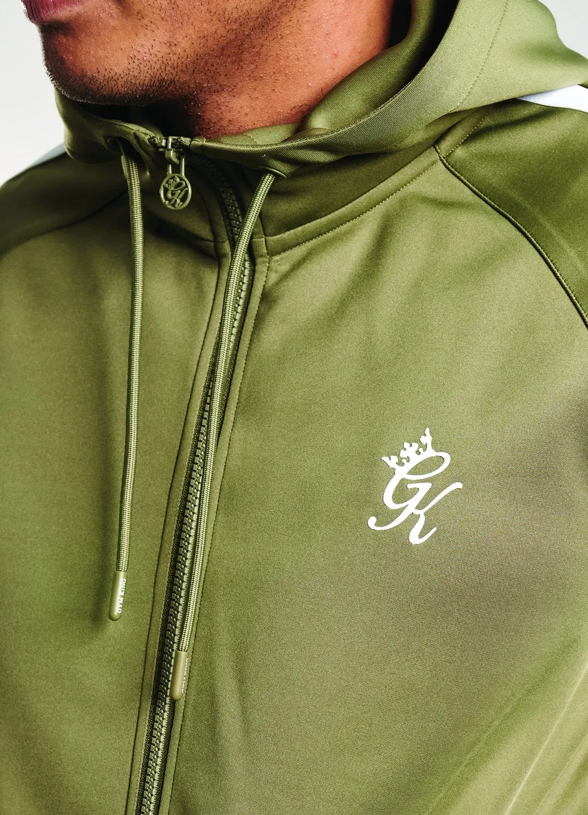 Gym King Basis Poly Tracksuit Top - Light Khaki