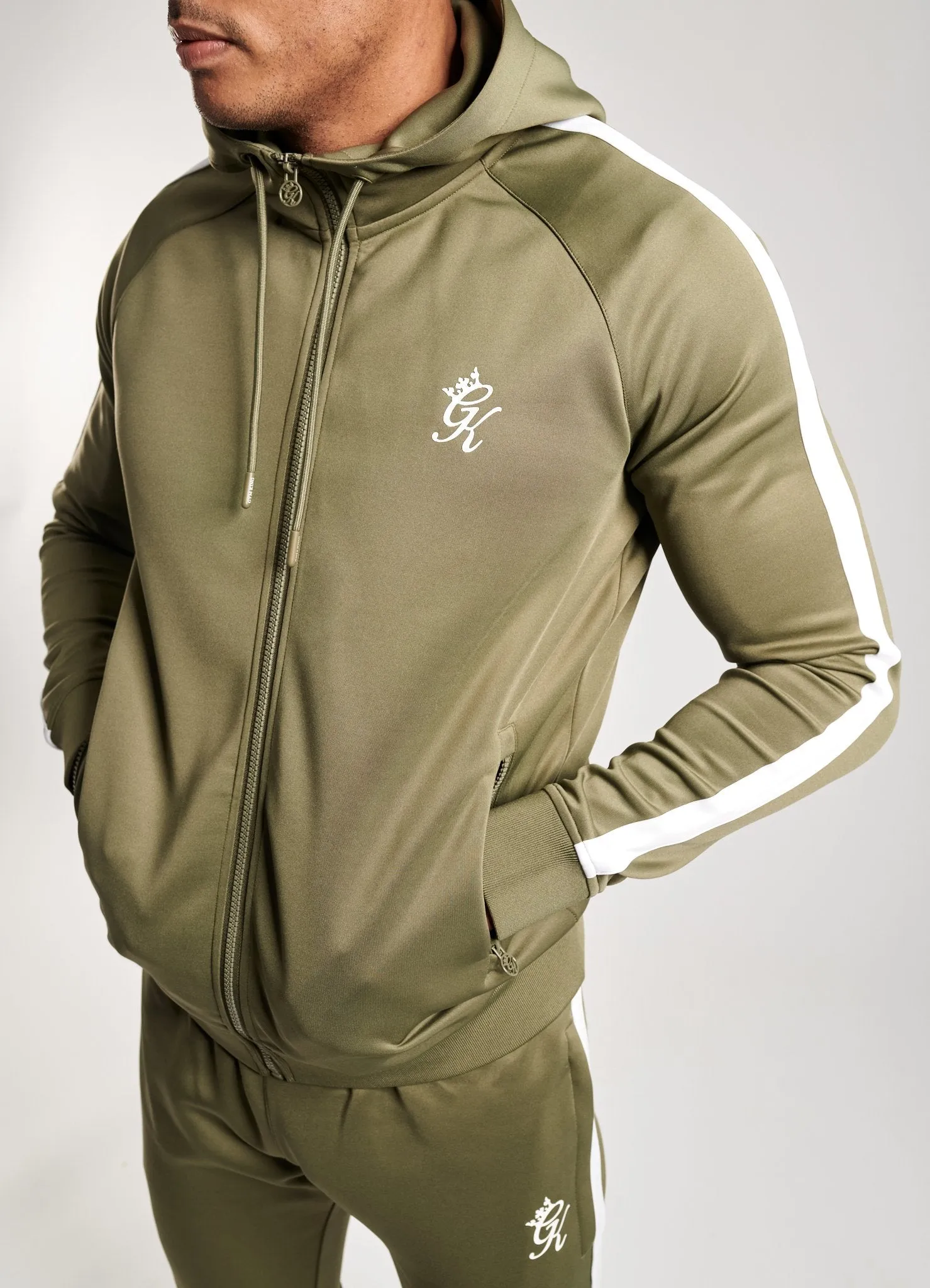 Gym King Basis Poly Tracksuit Top - Light Khaki