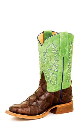 Horse Power Kids Boots - HPK1824 Chocolate Filet fo Fish Bottom with Green Sinsation Top