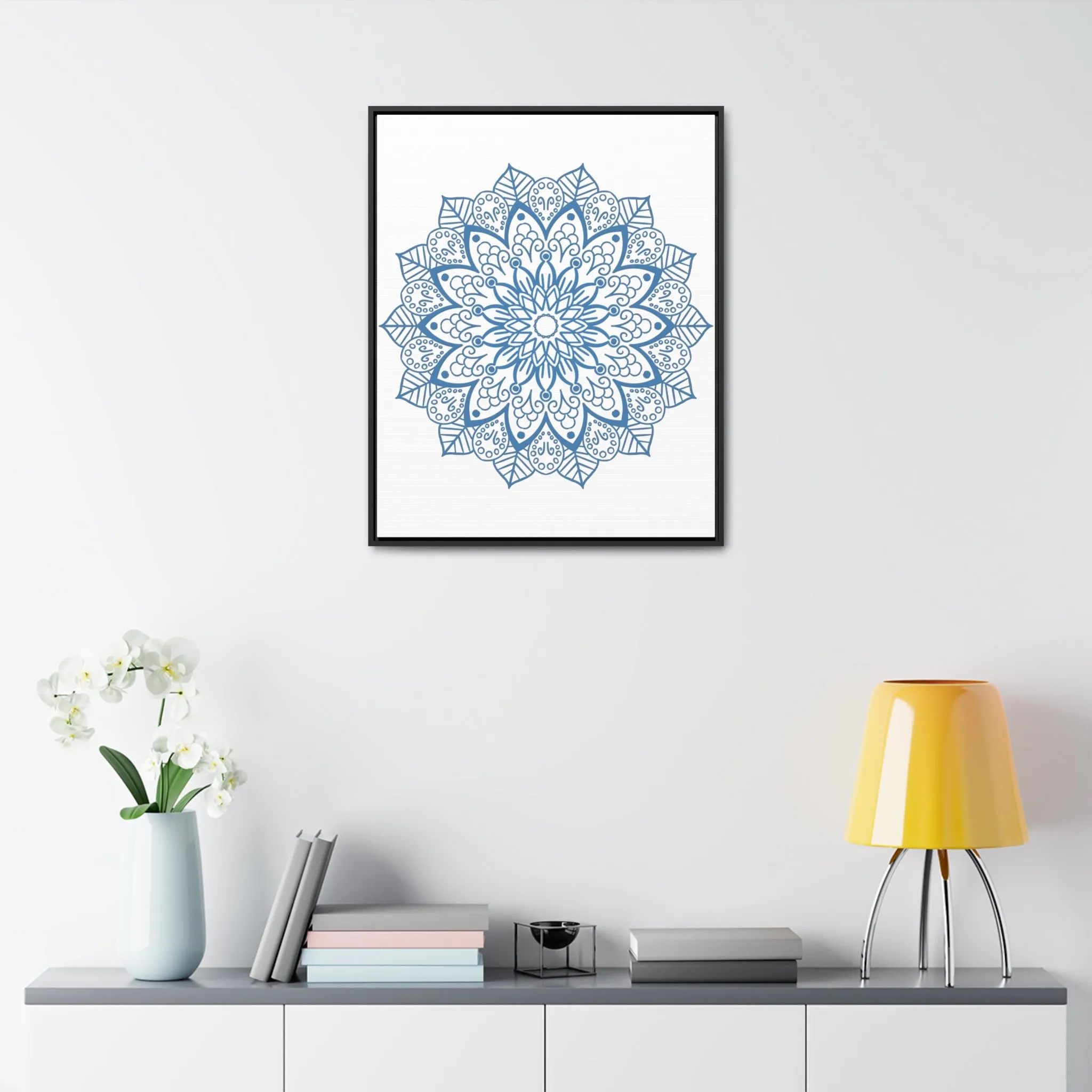 Mandala Handmade Art - Steel Blue - Gallery Canvas Wraps