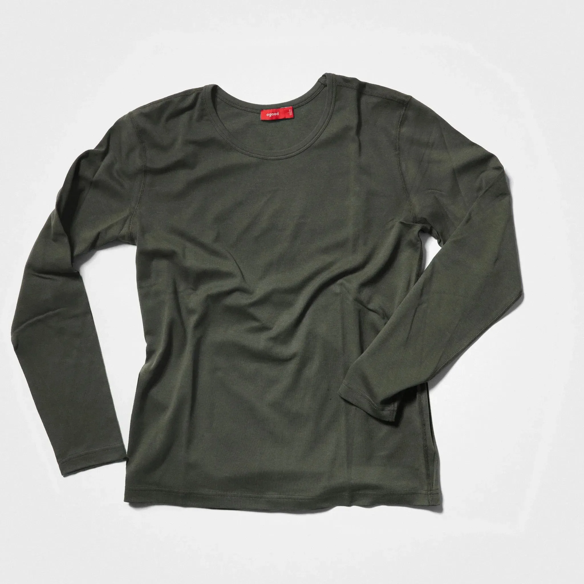 Men’s Recycled Cotton Crew Neck Long Sleeve, Moss