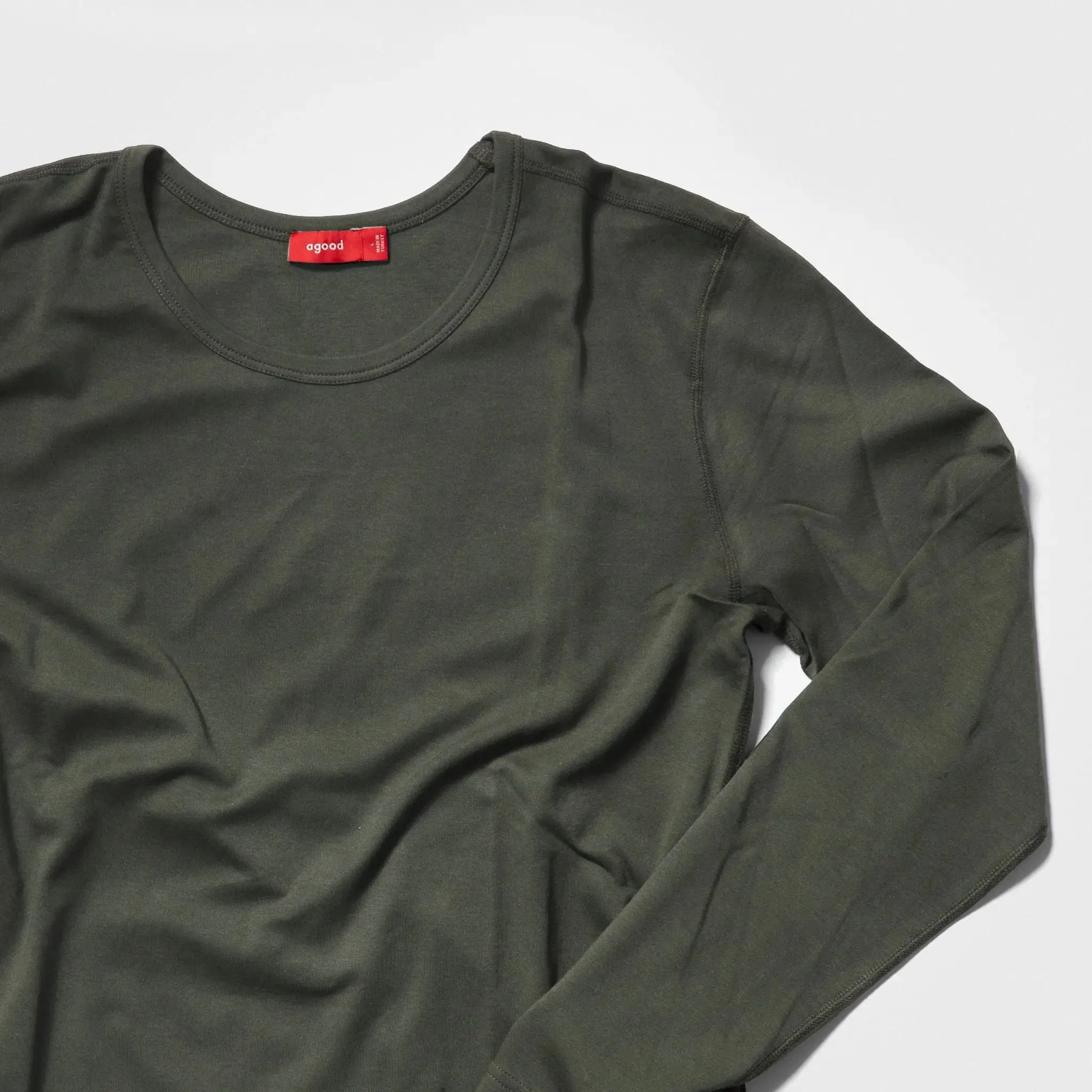 Men’s Recycled Cotton Crew Neck Long Sleeve, Moss
