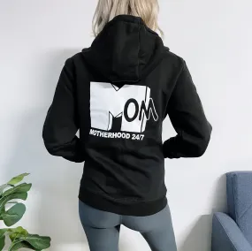 Motherhood 24/7 • Black Zip-Up