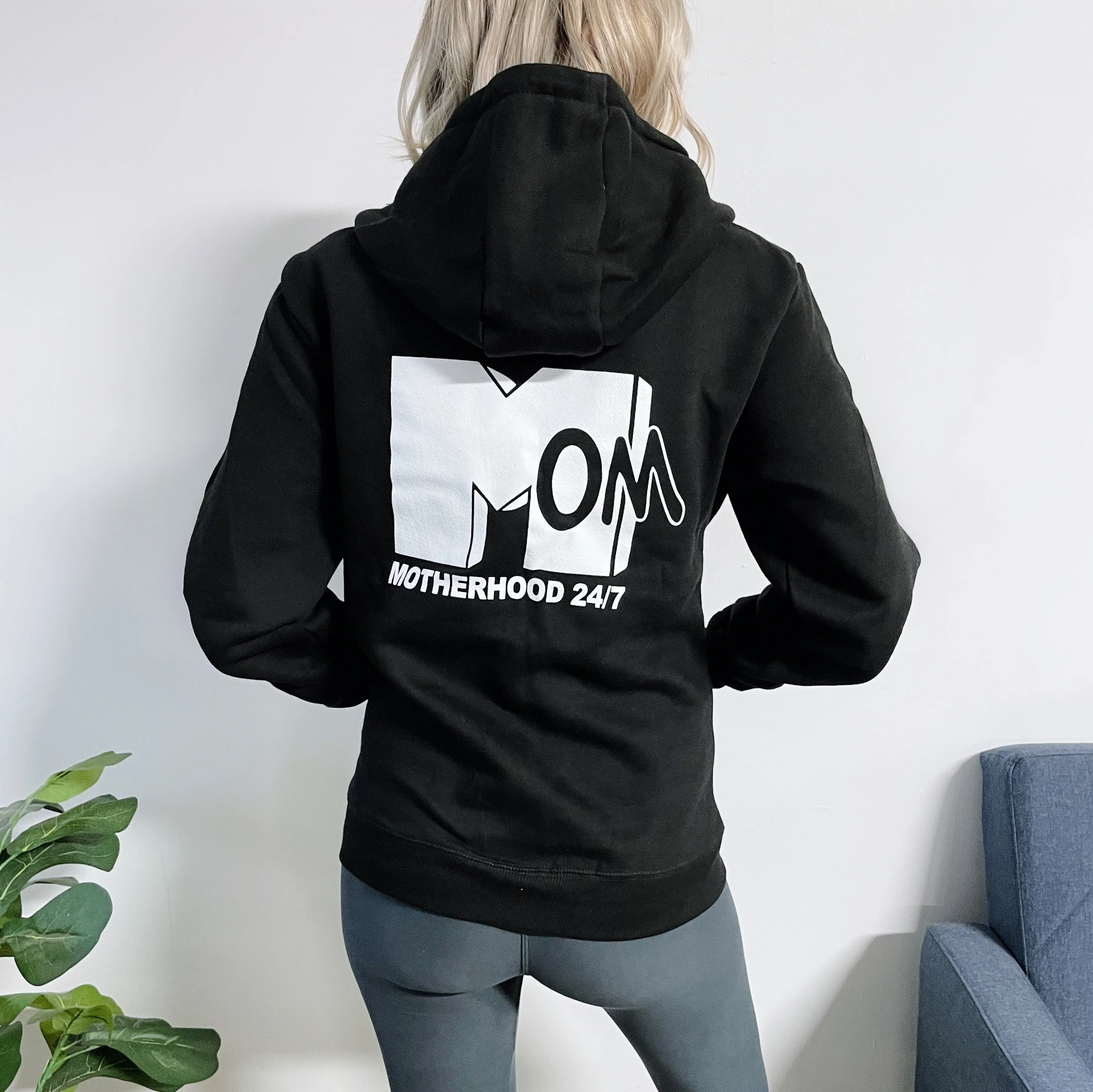 Motherhood 24/7 • Black Zip-Up