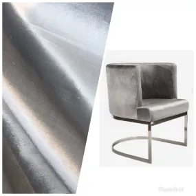NEW Designer Made In Belgium Upholstery Velvet Fabric- Silver