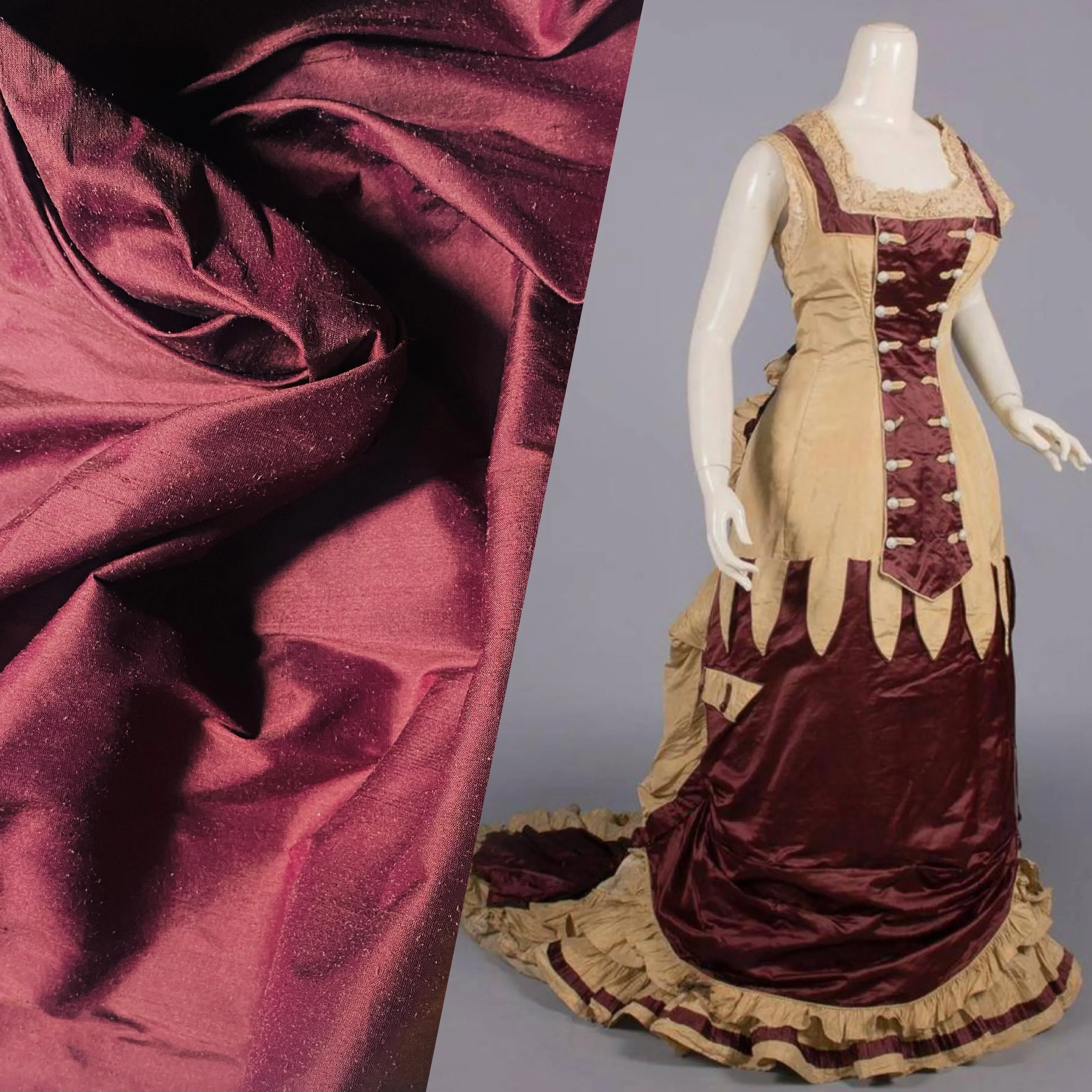 NEW Duchess Mable 100% Silk Dupioni - Solid Merlot